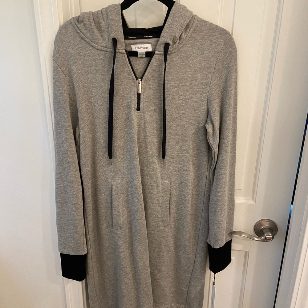 Calvin Klein Heather Gray Zip-Up Hoodie